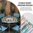 thumbnail image 5 of Easter Bunny Fitted Tablecloth with Elastic Edged, Round Table Cloth for Dining Table, Vintage Watercolor Eggs Flower Black Plaid Waterproof Oil Proof Table Cover for Indoor Outdoor 45"-54", 5 of 8