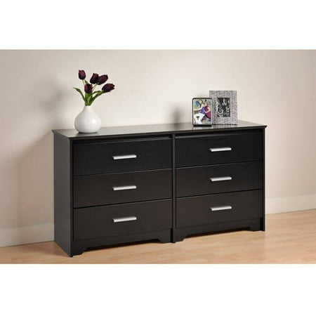 Prepac Coal Harbor 6 Drawer Dresser Black Walmart Com