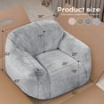 thumbnail image 5 of HOMGUAVA Giant Bean Bag Chair for Adults & Kids, Oversized Lounger Couch Large Lazy Chair w/ Stuffed Memory Foam & Wide Armrests, Light Gray, 5 of 8