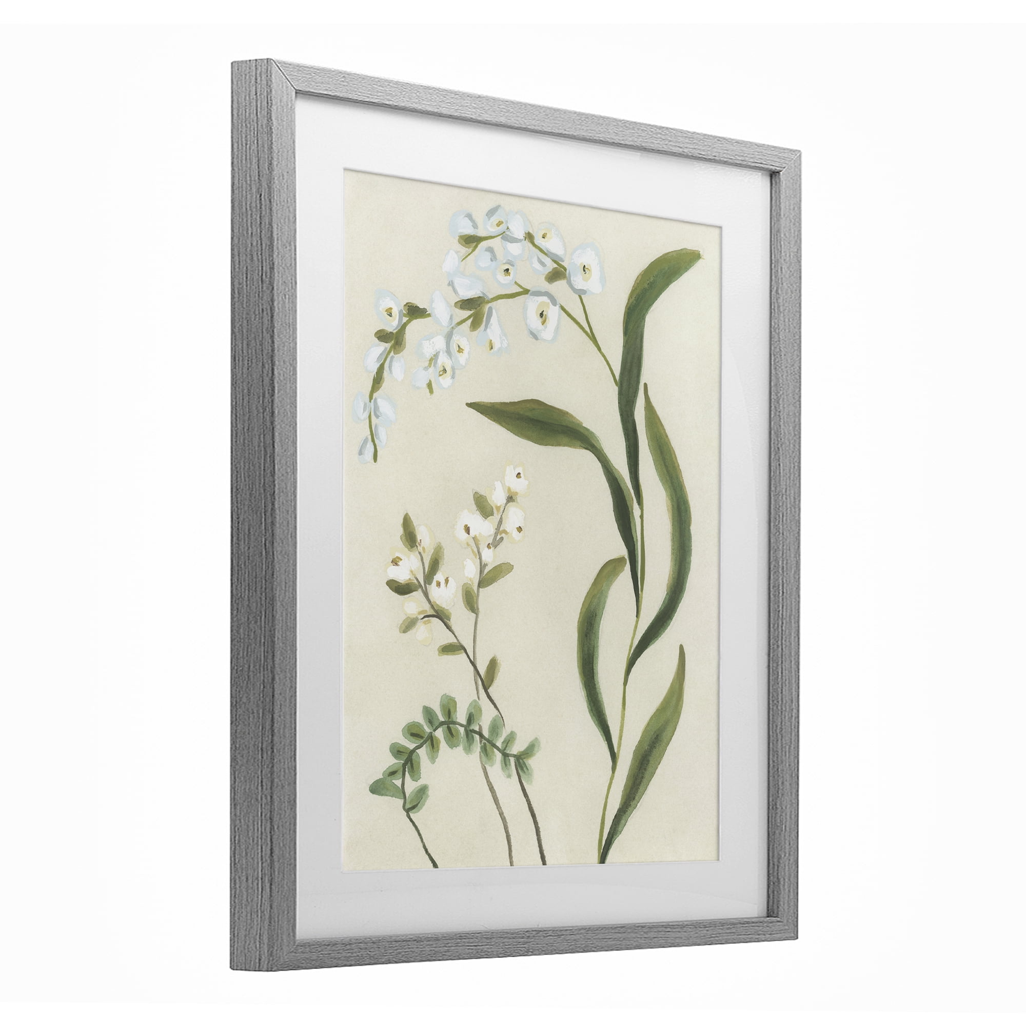 Stupell Industries Neutral Snowdrop Stems Gray Framed Print Under Glass, design by June Erica Vess