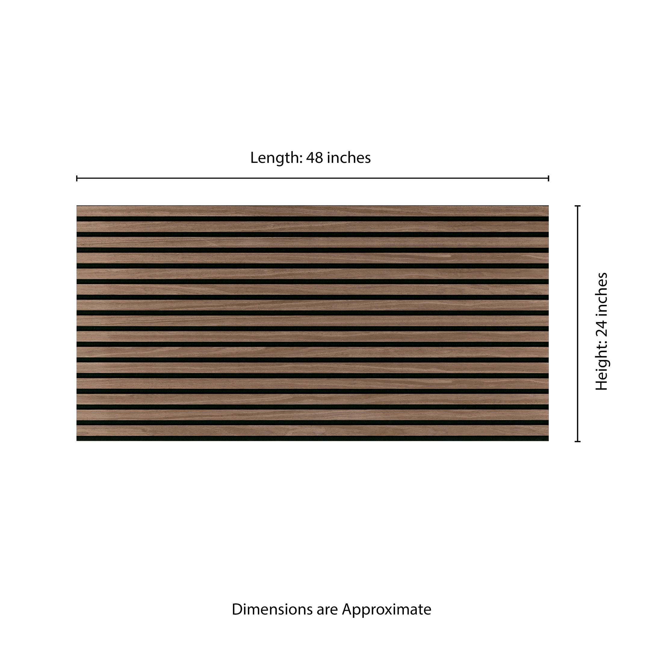 MSI 24 in. x 48 in. Harmony Sable 3D Fluted Wood Slat Acoustic Sound Absorbing Wall Paneling (Set Of 1)