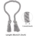 thumbnail image 3 of 8 Pack Attaches de Rideaux en Corde, Attaches de Rideaux Extérieures, Supports de Rideaux en Coton Naturel, Attaches de Rideaux Rustiques de Village, Attaches de Rideaux Nautiques pour Pergola de Patio, Gris, 3 of 5