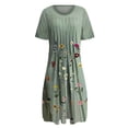 thumbnail image 3 of Robes Soleil Femmes Été Décontracté Manches Courtes Tunique Chemise Midi Robes d'Été pour Femmes Imprimé Marguerites Robe Grande Taille pour Femmes Col Robe de Collation des Grades, 3 of 5