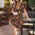 thumbnail image 3 of Easygdp Turkey Bird para Vestido Transpirable de Mujer, Vestido Suelto de Manga Corta con Pliegues y Bolsillos para el Verano, 3 of 6