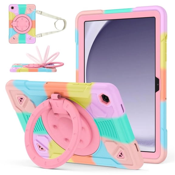 Case for Samsung Galaxy Tab A9 /A9 Plus 11inch 2023X210/X216/X218,Anti drop silicone PC Layer Protective Case 360 ° Rotating Bracelet Handle Stand ,Shoulder Strap, Heavy Duty Shockproof Tablet Case