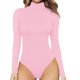 thumbnail image 1 of Gibobby Release Body Mujer sin Costuras Mono de manga larga con cuello Rojoondo y cuello Rojoondo para mujer, mono Sexy con camisa de fondo (Rosa, L), 1 of 5