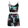 thumbnail image 5 of Babysbule Women Shorts Fashion Women Printed Sleeveless Camis V-Neck Blouse+Shorts Hot Pants Set, 5 of 6