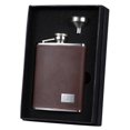 thumbnail image 1 of Hunter Brown Leather Flask Gift Set with Stainless Steel Funnel - 6 oz, 1 of 1