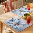 thumbnail image 4 of Blue Butterfly Flower Placemats Set of 8, Country Farmhouse White Floral Blue Butterfly Non-Slip Place Mats Washable Table Mats for Kitchen Dining Table Decorations Indoor/Outdoor, 4 of 9