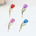 thumbnail image 4 of 4 piezas broche en forma de tulipán broches creativos para mujer broche único broche accesorios de vestuario decoración pequeño regalo para banquete de fiesta (color mezclado), 4 of 7