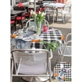 thumbnail image 4 of Outdoor Tablecloth with Umbrella Hole and Zipper, Grey Bunny Easter Round Table Cloth 54 Inch Waterproof Tablecloth, Rabbits Spring Botanical Black White Plaid Picnic Table Cover for Patio Camping, 4 of 7