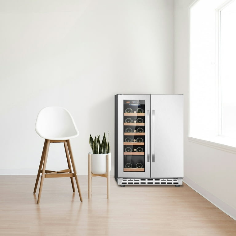 Lanbo 24 inch Dual Zone 18 Bottle Wine and 55 Can Beverage Cooler