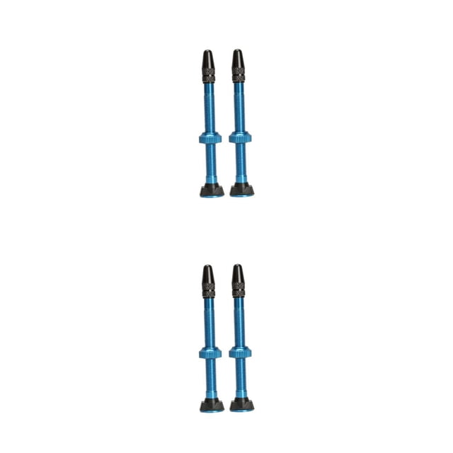 Eigraketly 2 piezas bicicleta 60mm neumático sin cámara válvula recta 12,8mm Base aleación de aluminio válvulas de neumáticos antifugas Azul 2piezas