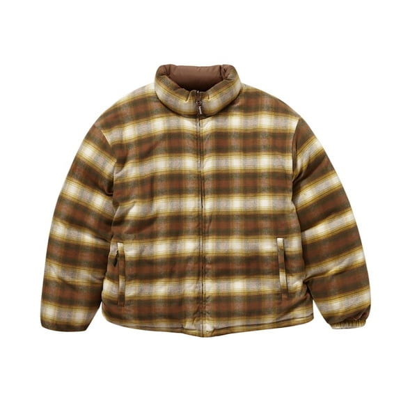 Supreme Men's Flannel Reversible Puffer Jacket Brown, from StockX