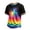 Pink, variant on Men's Casual Round Neck Short Sleeve Rainbow Print T-Shirt - Colorful Pattern Summer Beach Top Breathable Lightweight T-Shirts for Men Vacation,Pink 2XL