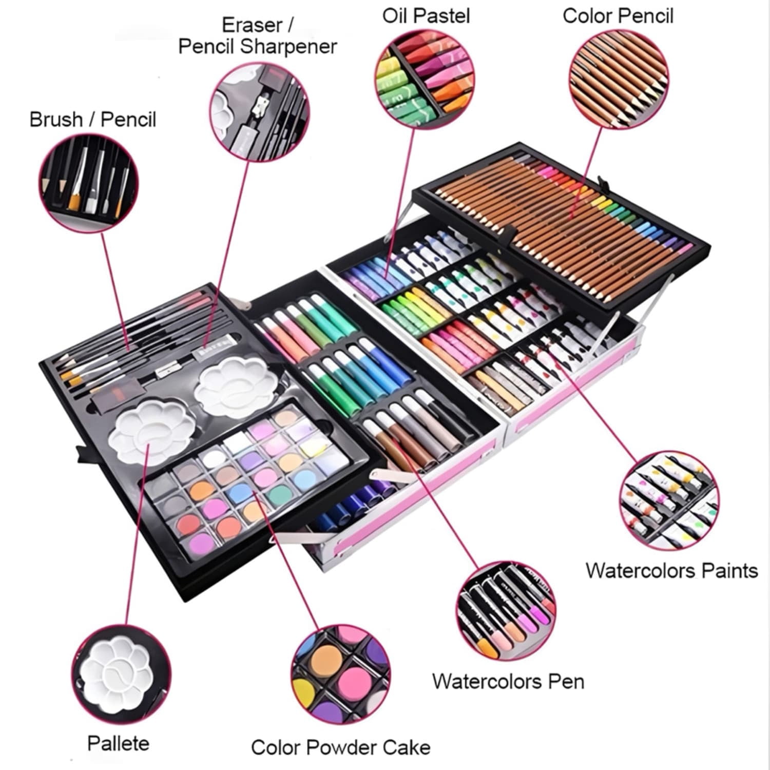 150PCS Art Drawing Set Kit For Kids Children Teens Adults Supplies Paint Pencil