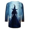 thumbnail image 4 of Cloaraye Halloween T Shirts for Women Crew Neck 3/4 Sleeve Tops Fashion Print Loose Halloween Shirts, 4 of 5