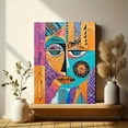 thumbnail image 6 of Abstract Face Decorative Painting/Canvas Art， Suitable for Living Room，Abstract Geometric Face Artwork Print， Colorful Modern Art Wall Decor， Home Decoration Painting., 6 of 8