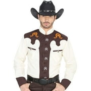 Camisa Charra de Hombre El General Boton Hueso Herradura diseno. Men's Western Shirt