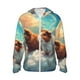 thumbnail image 1 of Balery Cloud Guinea Pig Sudadera ligera de manga larga con capucha y protección solar UPF 50+ para hombre y mujer, ideal para pesca y running-Large, 1 of 7