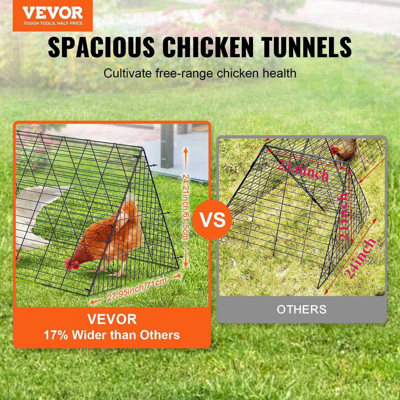 Chicken Tunnel 118.1x28x24.2 Inch Portable Yard Run for Chickens Ducks Rabbits Easy Installation