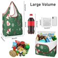 thumbnail image 3 of 5 Pack Foldable Shopping Bag,Green Christmas Pattern Reusable Grocery Bags with Pockets,Large Reusable Tote Bags with Handles Waterproof & Lightweight, 3 of 6