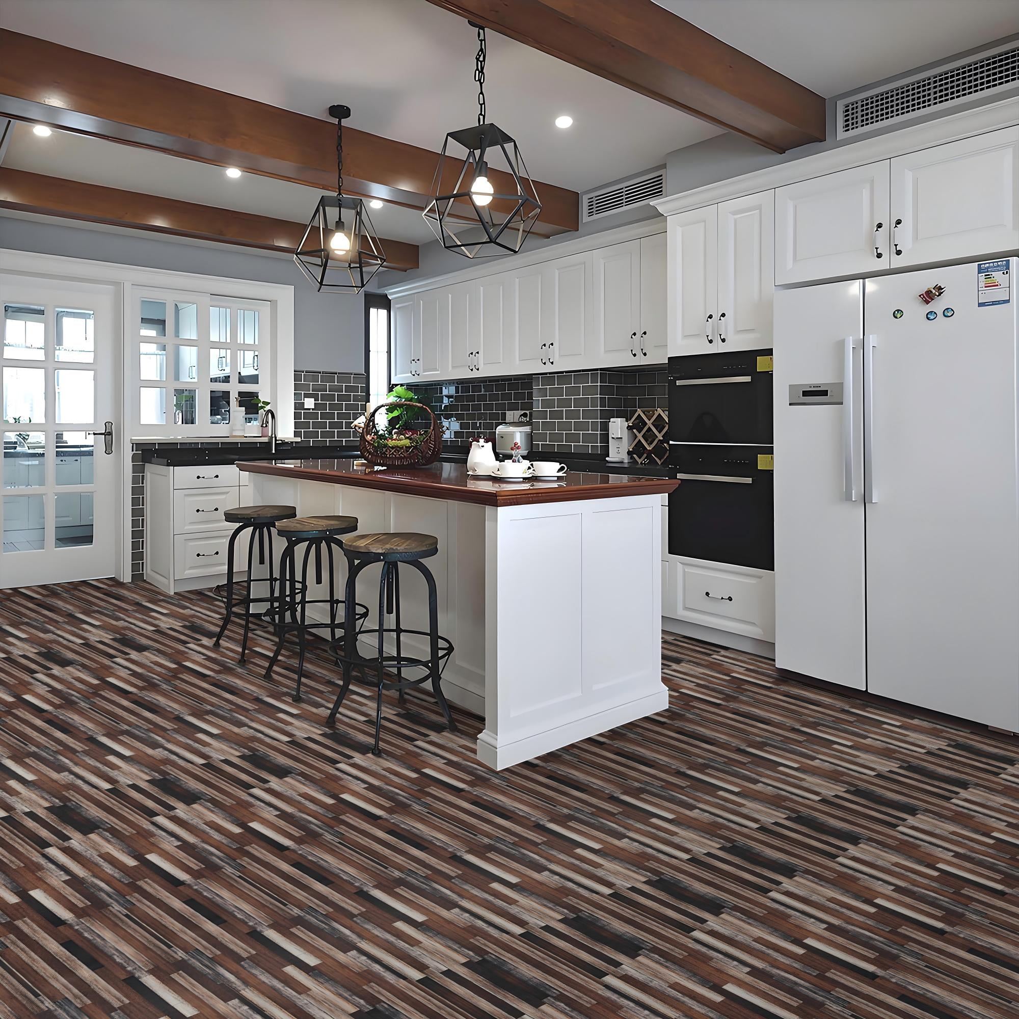 UMIGGEE 15.7-in x 236-in/ 25.7 Sq.Ft Wood Grain Peel and Stick Vinyl Flooring Roll, Thicken Self-Adhesive Vinyl Wood Grain Floor ,Versatile Design for Any Space Easy DIY Install Home Decor