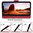 thumbnail image 5 of for iPhone 14 6.1" Phone case,[3 Credit Card Slot][RFID Blocking Leather] Flip Folio Book Shockproof Protector,Holder Stand Cases,Women Men for Apple 14 Wallet Cover,Red, 5 of 12
