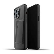 Mujjo MUJJO-CL-018-BK Full Leather Wallet Case for iPhone 13 Pro Max, Black