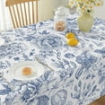 thumbnail image 5 of Blue and White Floral Tablecloth, Rectangle Tablecloth 60 x 102 Inch, Spill-Proof Wrinkle Resistant Table Cloth for Spring Picnic Kitchen Dining, 5 of 7