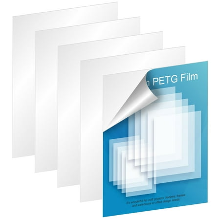 5 pack Acrylic Sheet Plexiglass Sheet Clear Acrylic Perspex Sheet Plastic Sheeting, Durable Water Resistant PET Sheet, for Crafting Projects, Picture Frames, Cricut Cutting and More, 2/5/10/20pcs