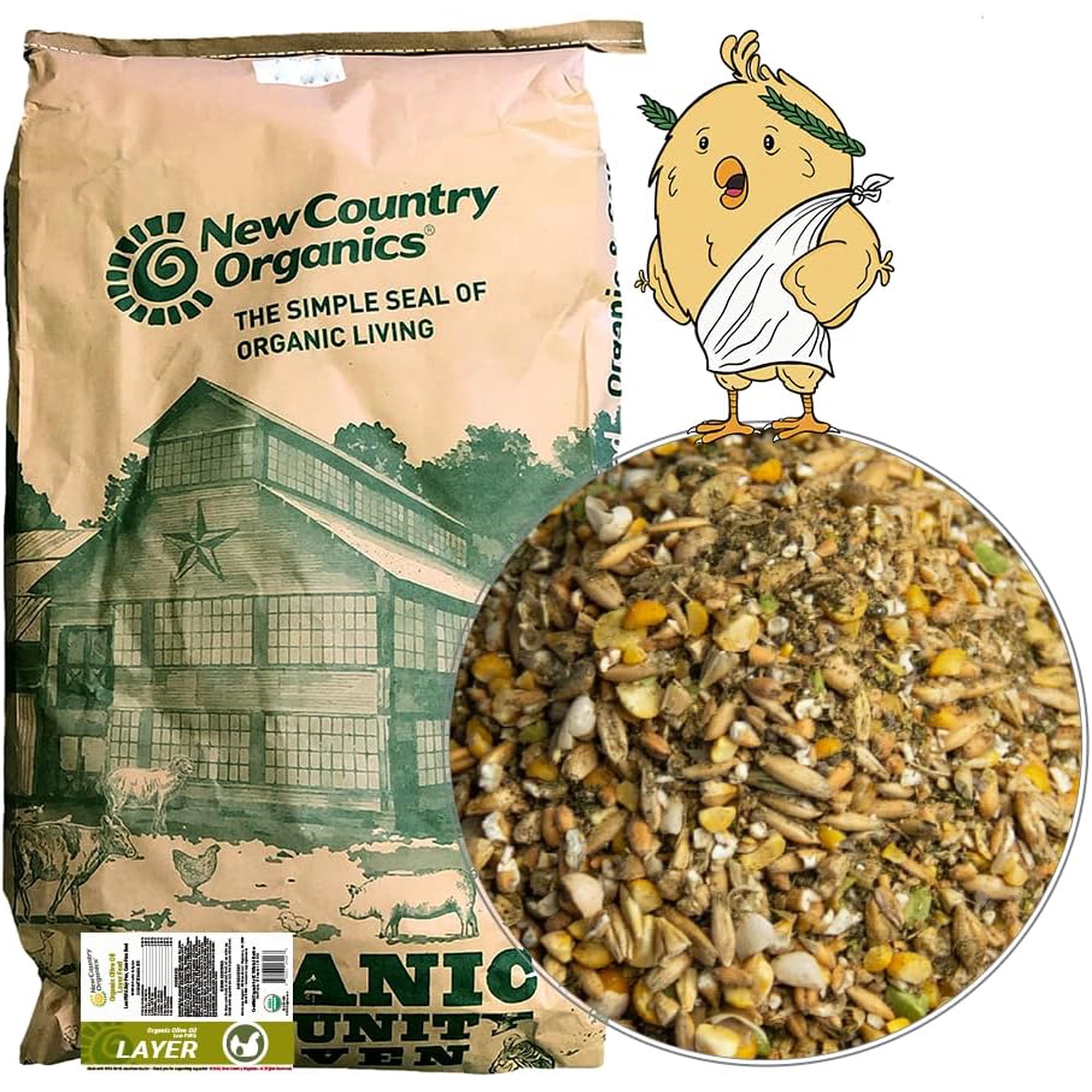 SmartSpace Organic Olive Oil Layer Feed for Laying Hens | Corn-Free, Soy-Free | 17% Protein | High Omega-3 Chicken Feed | Organic Chicken Layer Food for Healthy Eggs & Hens | 25 lbs