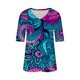thumbnail image 4 of Fiudx Camisas para Mujer Camiseta de Manga Corta con Cuello En V Estampada Informal a La Moda para Mujer, 4 of 4