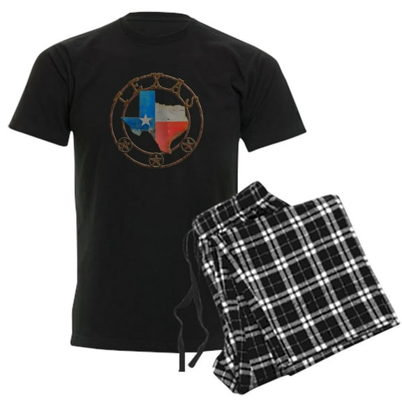 CafePress - Texas Wrought Iron Barn Art Pajamas - Men's Dark Loose Fit Cotton Pajama Set