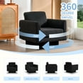 thumbnail image 3 of CASEMIOL 360° Swivel Accent Chair, 30" Teddy Sherpa Round Armchair with Thick 6" Cushion, Comfy Upholstered Lounge Barrel Chair for Living Room, Bedroom, Nursery, Reading Club, Black, 3 of 11