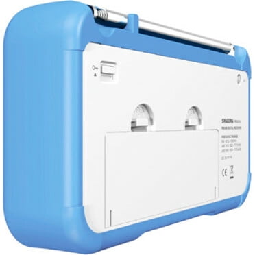 Sangean PR-D19BU FM Stereo/AM Digital Tuning Portable Radio with Protective Bumper (White/Blue)