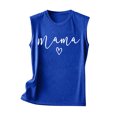 thumbnail image 3 of HOMBOM Sleeveless Y2k Tops for Women Blue Crew Neck Graphic Tee Mama Mother's Day Tank Tops Casual Tops L, 3 of 4