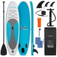 thumbnail image 1 of SereneLife Planche à Roulettes Gonflable de 10 Pieds avec Accessoires de SUP de Qualité Supérieure - Conception Stable de 32” de Large avec Coussinet de Plateau Antidérapant en EVA, pour Jeunes et Adultes, Capacité de 350 Lb, 1 of 1