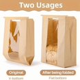 thumbnail image 2 of HLONK 20 Bread Bags with Reusable Ties - Homemade Sourdough Bread Storage Bags Brown Paper Bagel Loaf Bakery Bags with Window Toast Bags with Resealable Ties Disposable Baked Goods Sale P, 2 of 5