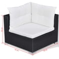 thumbnail image 4 of vidaXL 10 Piece Garden Lounge Set with Cushions Poly Rattan Black, 4 of 5
