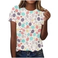 thumbnail image 2 of Haivin Women's Printed Short Sleeved Shirt, Casual Round Neck T-Shirt, Loose and Breathable Fabric, 2 of 5