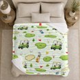 thumbnail image 5 of Playful Cartoon Golf Cart Pattern, Playful Golf Art Scene, Warm Flannel Blanket for Clubhouse and Game Room with Detailed Artwork, Golf Lovers Father's Day Gift, Artistic Home Decor, 5 of 9