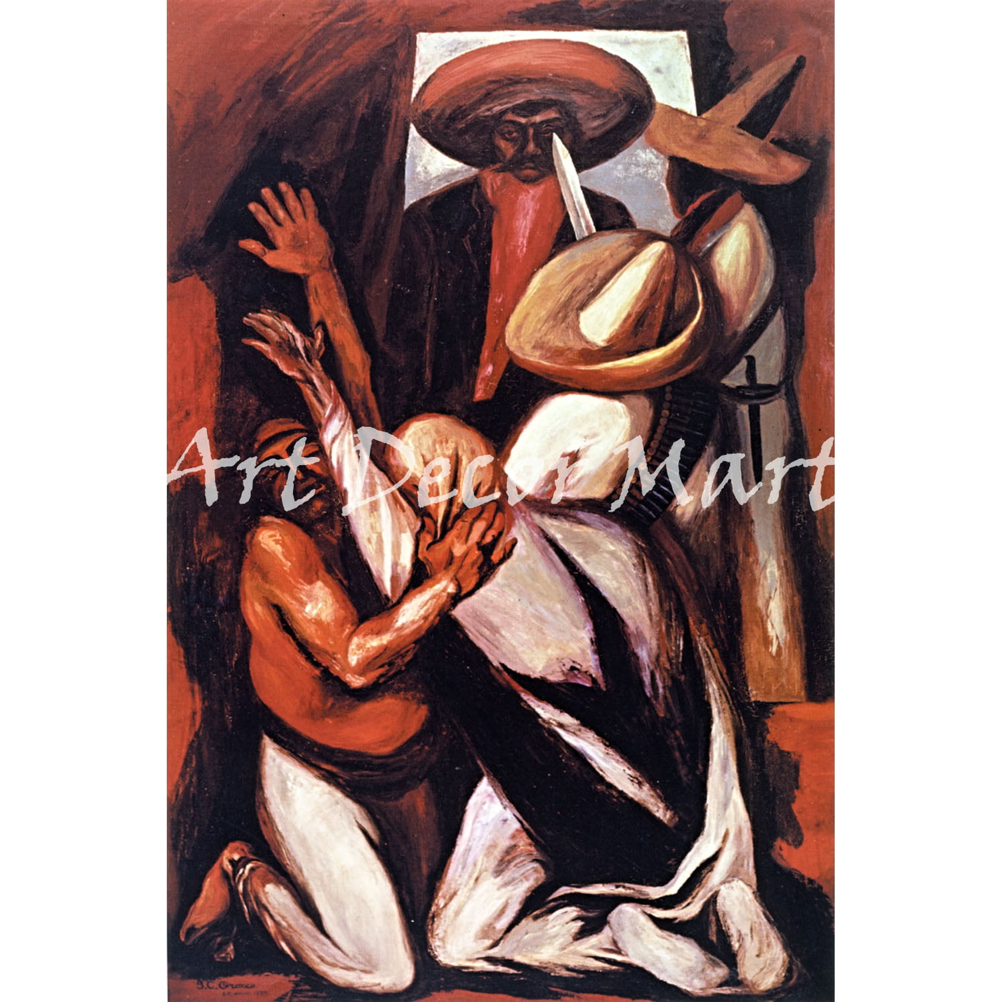 Emiliano Zapata-Jose Clemente Orozco - CANVAS OR PRINT WALL ART