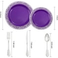 thumbnail image 6 of 150PCS Purple Silver Plastic Plates with Silver Silverware, Silver Party Supplies for 30 Guests Include 30 10.25" and 30 7.5" Plates, 30 Forks, 30 Knives, 30 Spoons, 6 of 7