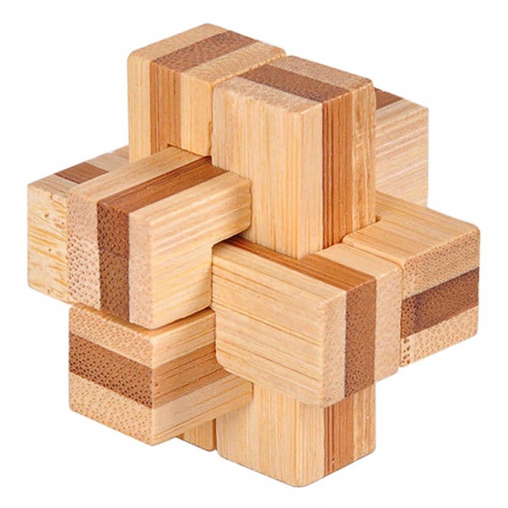 Wooden Heart Puzzle Magic Brain Teasers Toy Intelligence Game Sphere Kongming 