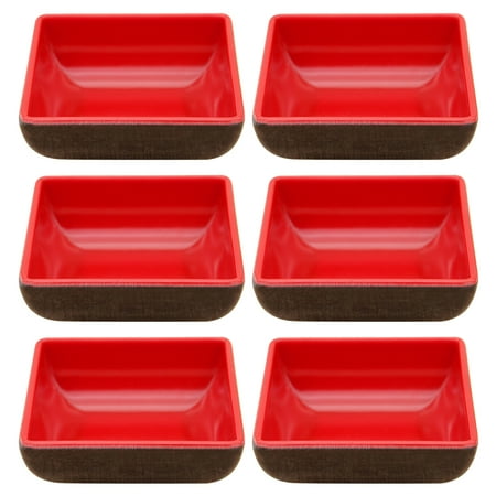 

6 Pcs Melamine Relish Plates Square Sauce Dishes Soy Sauce Dishes Seasoning Dishes