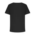 thumbnail image 3 of ALLLIST V-Neck Womens Tops Clearance Under $5 Solid Black Elbow-Length T-Shirts Blouse for Women, 3 of 5