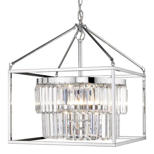Golden Lighting 2247-5 CH-CH 18 in. Paris 5 Light Chrome Pendant Ceiling Light