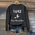 thumbnail image 4 of 1692 They Missed One Sweatshirt Halloween Sweatshirts For Women Witch Print Oversized Pullover Tops Casual Long Sleeve Crewneck Sweatshirt, 4 of 5
