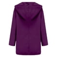 thumbnail image 5 of Kaprioy Womens Blend Coat Single Breasted Trench Jackets with Hood Winter Wool Coat Casual Warm Slim Long Overcoat Outwear Purple, XXXXXL, 5 of 5